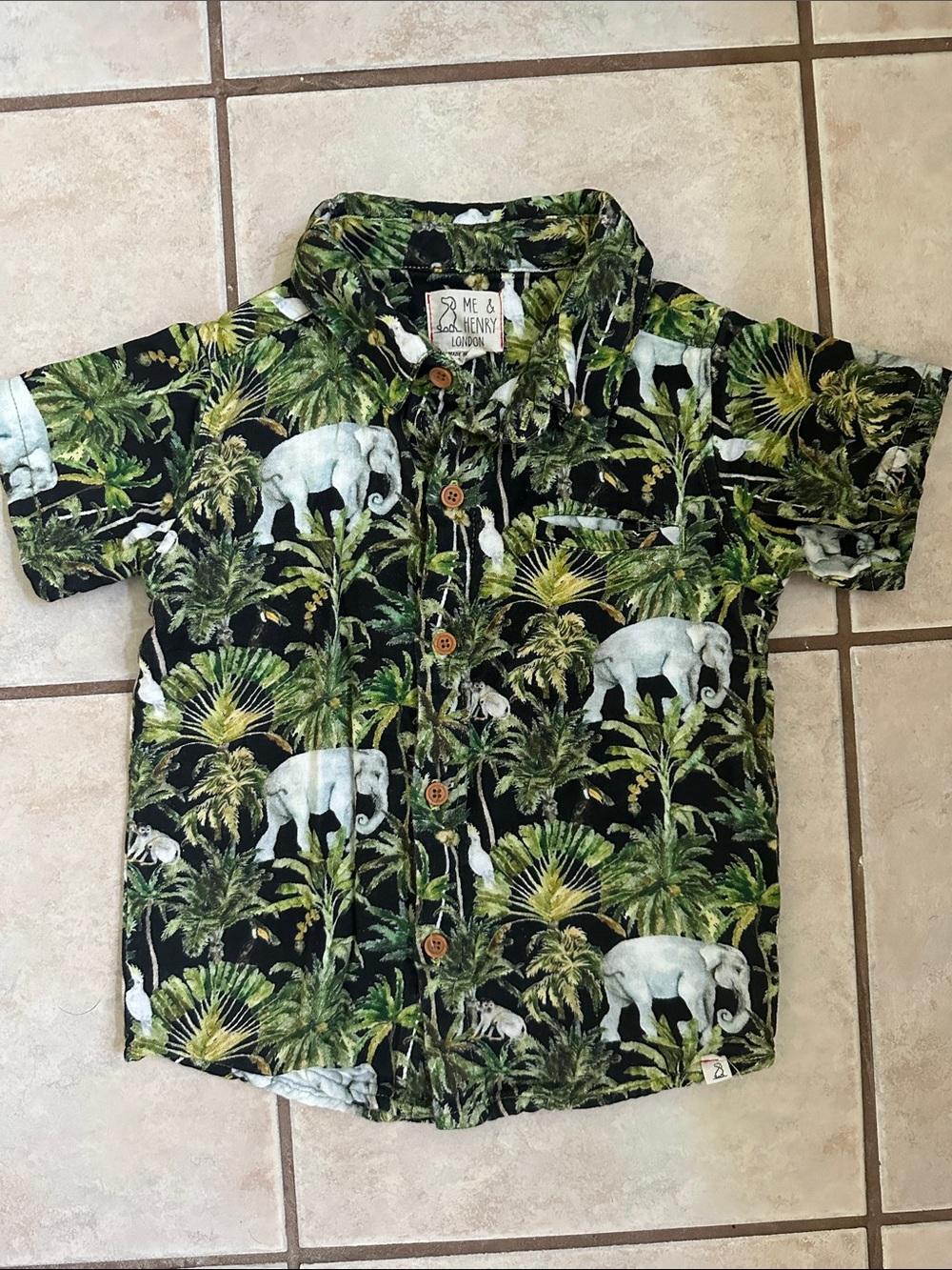 Me & Henry Elephant Button Down